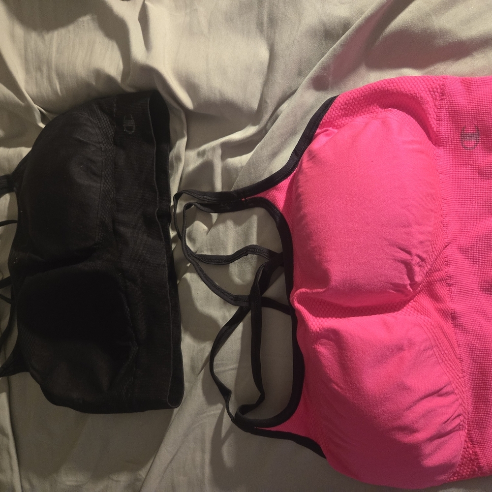 Pink and Black Sports Bras